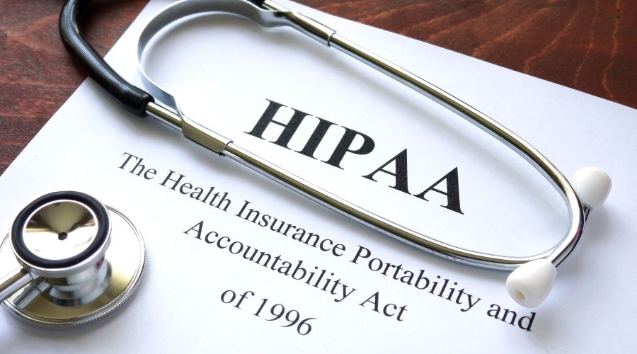 Paperwork with HIPAA on it